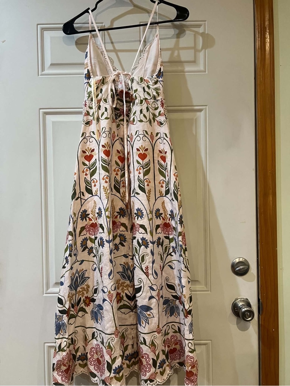FARM Rio Cream Maxi Dress with Multicolor Floral Embroidery Size Medium - Picture 8 of 10